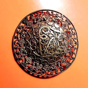 Turkish Silver Medallion Brooch